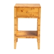 Pemberly Row Natural Mappa Burl Wood 1-Drawer Nightstand with Open Shelf