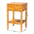 Pemberly Row Natural Mappa Burl Wood 1-Drawer Nightstand with Open Shelf