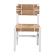 Pemberly Row Paper Loom and White Mahogany Wood Dining Chair