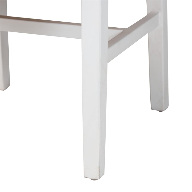 Pemberly Row Paper Loom and White Mahogany Wood Dining Chair