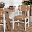 Pemberly Row Paper Loom and White Mahogany Wood Dining Chair