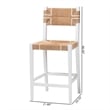 Pemberly Row Paper Loom and White Mahogany Wood 2-Piece Bar Stool Set