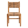 Pemberly Row Paper Loom and Natural Mahogany Wood Dining Chair