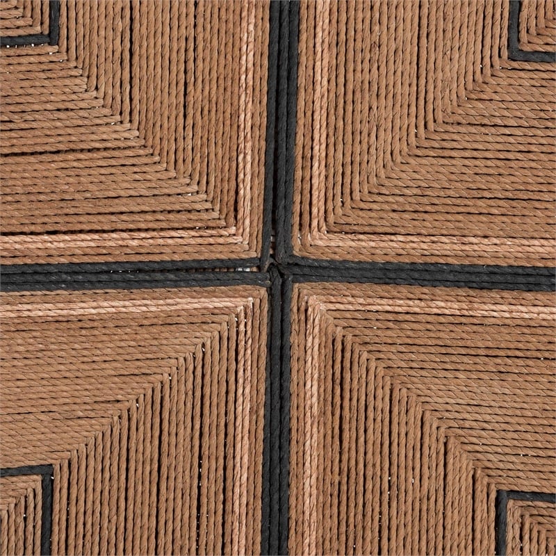 Pemberly Row Paper Loom and Natural Mahogany Wood Dining Chair