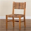 Pemberly Row Paper Loom and Natural Mahogany Wood Dining Chair