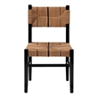 Pemberly Row Paper Loom and Black Mahogany Wood Dining Chair