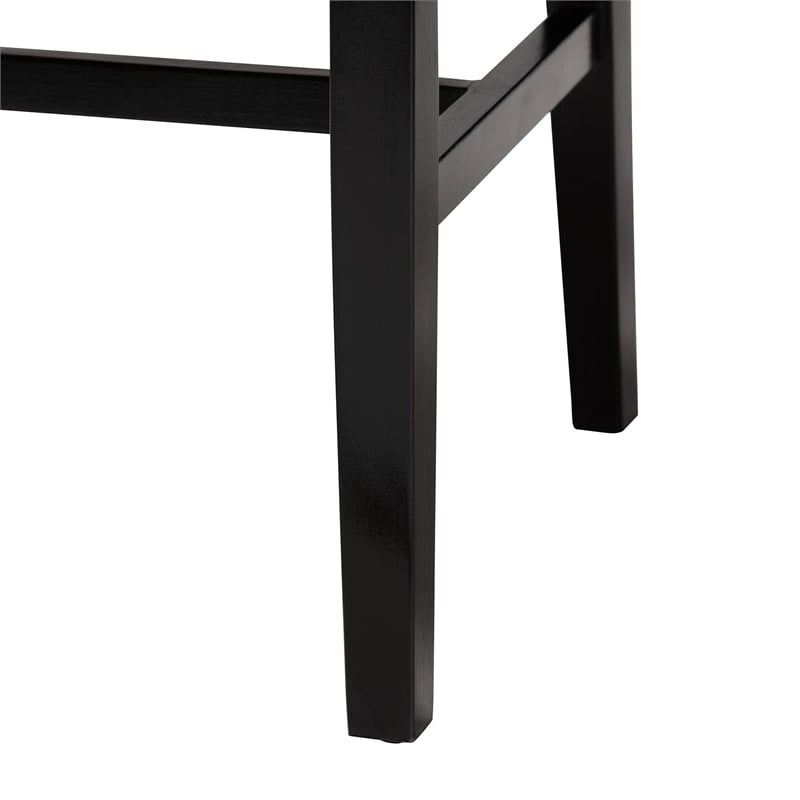 Pemberly Row Paper Loom and Black Mahogany Wood Dining Chair