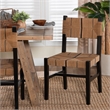Pemberly Row Paper Loom and Black Mahogany Wood Dining Chair