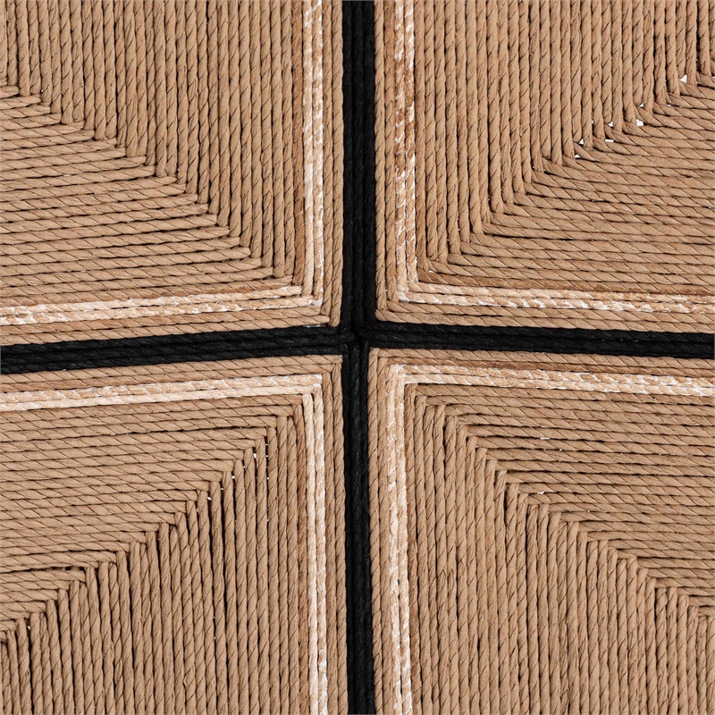 Pemberly Row Paper Loom and Black Mahogany Wood 2-Piece Bar Stool Set