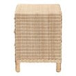 Pemberly Row Sun-Bleached Rattan 3-Drawer Nightstand with Braided Detail