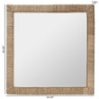 Pemberly Row Natural Seagrass and Mahogany Wood Square Wall Mirror