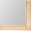 Pemberly Row Natural Rattan and Mahogany Wood Square Accent Wall Mirror