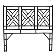 Pemberly Row Black Rattan Queen Standalone Headboard with Geometric Openwork