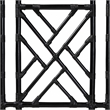 Pemberly Row Black Rattan Queen Standalone Headboard with Geometric Openwork