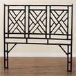 Pemberly Row Black Rattan Queen Standalone Headboard with Geometric Openwork