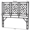 Pemberly Row Black Rattan Queen Standalone Headboard with Geometric Openwork