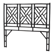 Pemberly Row Black Rattan Queen Standalone Headboard with Geometric Openwork