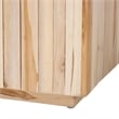 Pemberly Row Teak Wood Coffee Table with Repurposed Wood Log Base