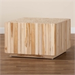 Pemberly Row Teak Wood Coffee Table with Repurposed Wood Log Base