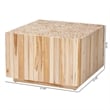 Pemberly Row Teak Wood Coffee Table with Repurposed Wood Log Base