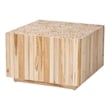Pemberly Row Teak Wood Coffee Table with Repurposed Wood Log Base