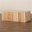 Pemberly Row Teak Wood Coffee Table with Carved Repurposed Wood Log Design