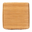 Pemberly Row Light Honey Rattan and Mahogany Wood Square Footstool