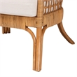 Pemberly Row Light Honey Rattan Lattice Arm Chair with Flared Armrests