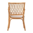 Pemberly Row Light Honey Rattan Openwork Arm Chair with Square Armrests