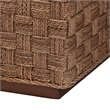Pemberly Row Natural Seagrass and Acacia Wood Square Coffee Table
