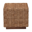 Pemberly Row Natural Seagrass and Acacia Wood Square End Table