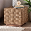 Pemberly Row Natural Seagrass and Acacia Wood Square End Table