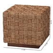 Pemberly Row Natural Seagrass and Acacia Wood Square End Table