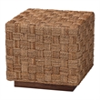 Pemberly Row Natural Seagrass and Acacia Wood Square End Table