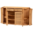 Pemberly Row Natural Rattan Sideboard with 7 Shelves and 2 Drawers