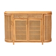 Pemberly Row Natural Rattan Sideboard with 7 Shelves and 2 Drawers