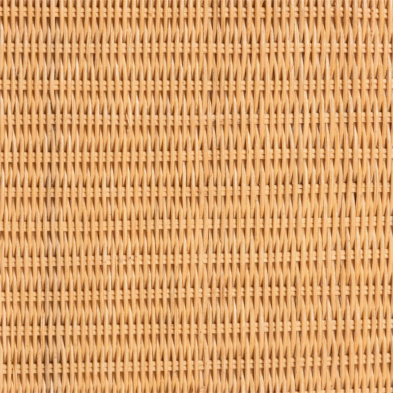 Pemberly Row Natural Rattan Waterfall Coffee Table with Rectangular Top