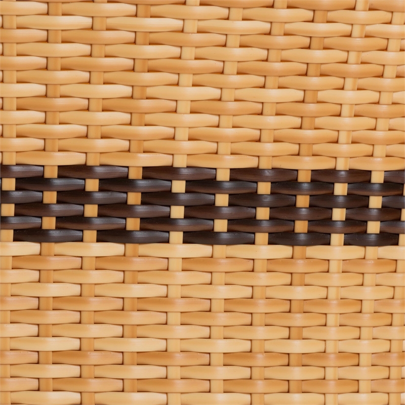 Pemberly Row Rattan Barrel-Back Counter Stool with Cushion and Footrest