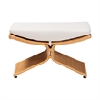 Pemberly Row Natural Rattan Sculptural Footstool with Removable Cushion