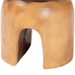 Pemberly Row Solid Suar Wood Hand-Carved Side Table with Arched Base