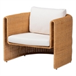 Pemberly Row Natural Rattan 3-Piece Living Room Set with Sofa and 2 Chairs