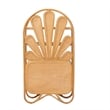 Pemberly Row Natural Rattan Peacock Fan Storage Cabinet with Arched Top