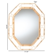Pemberly Row Natural Rattan Octagonal Wall Mirror with Openwork Frame