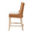Pemberly Row Natural Rattan Wingback Counter Stool with Braided Detail