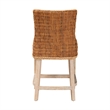 Pemberly Row Natural Rattan Wingback Counter Stool with Braided Detail