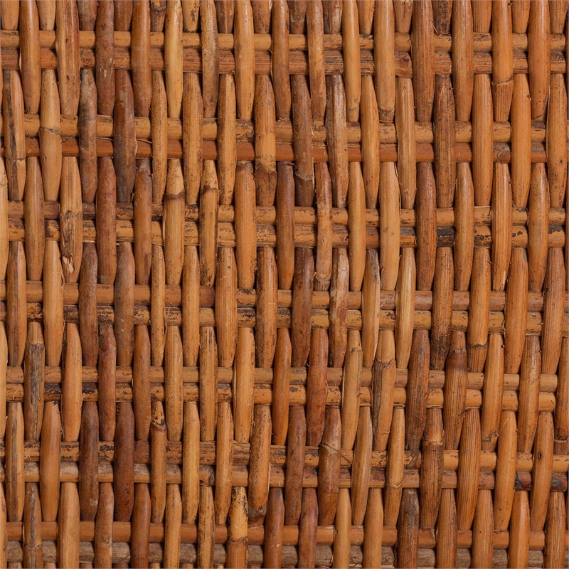 Pemberly Row Natural Rattan Wingback Counter Stool with Braided Detail