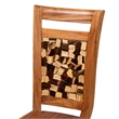 Pemberly Row Solid Suar Wood Hand-Carved Dining Chair with Mosaic Backrest