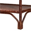 Pemberly Row Marbled Tortoise Rattan Console Table with Lower Shelf