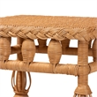 Pemberly Row Natural Rattan End Table with Braided Detail and Open Shelf
