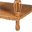 Pemberly Row Natural Rattan End Table with Braided Detail and Open Shelf